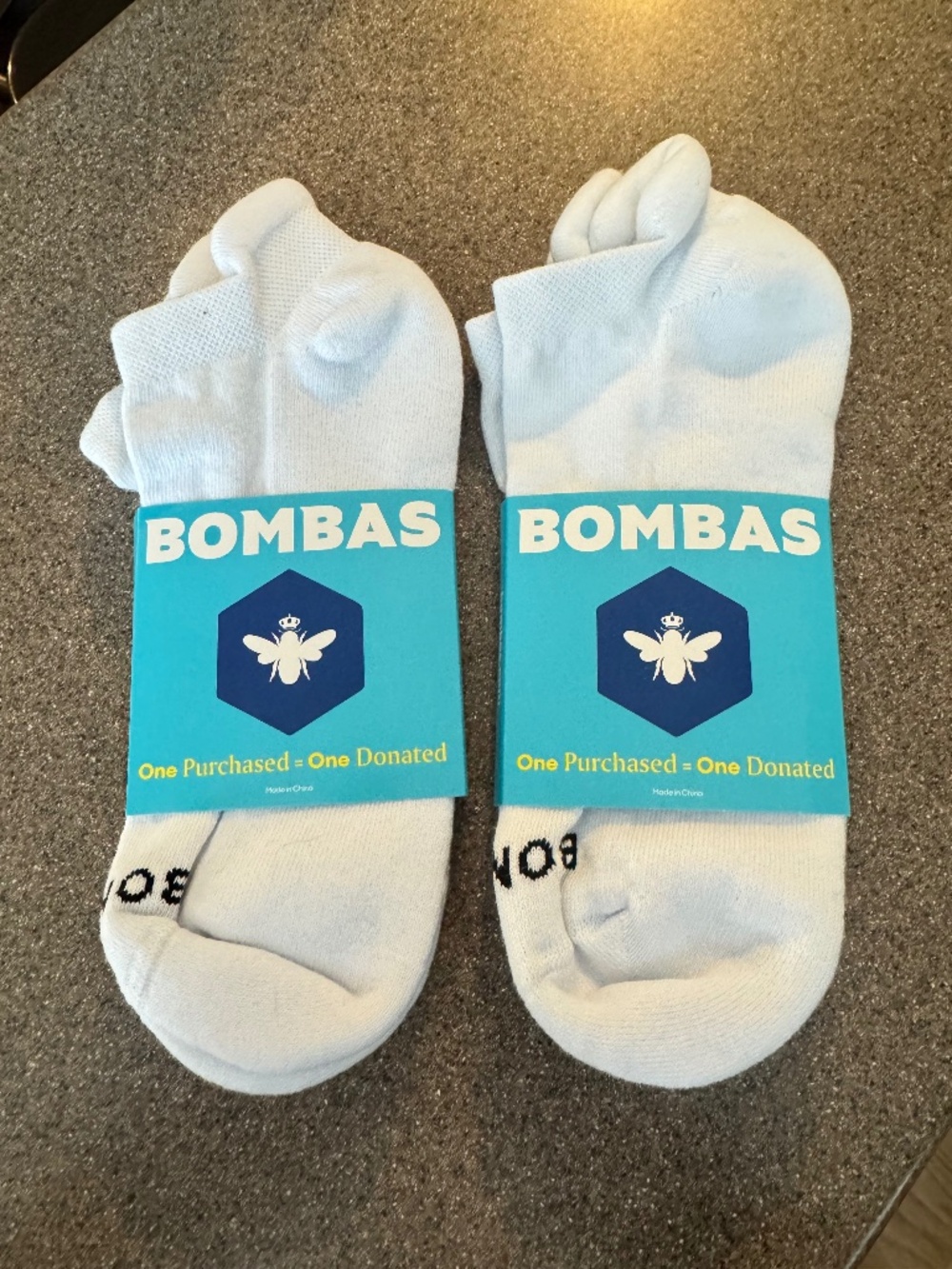 Bombas White Ankle Socks | Large | Brand New in Package